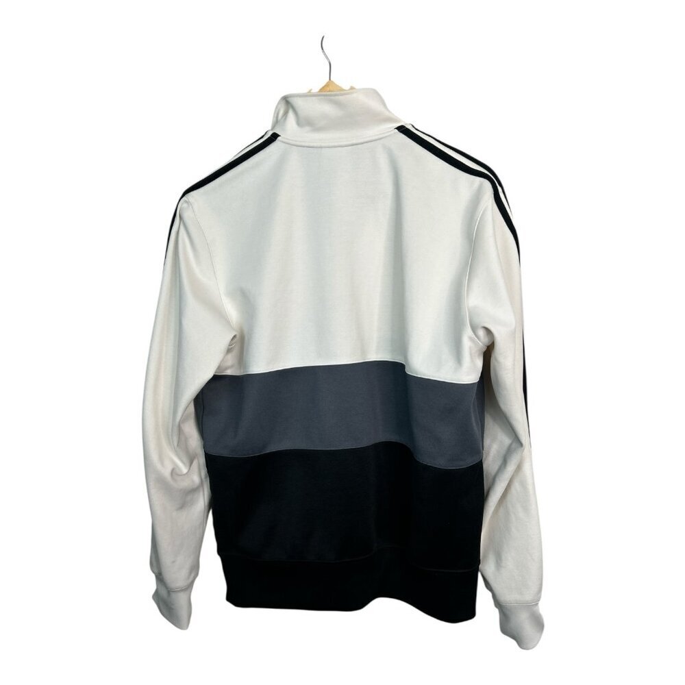 Adidas Black, Gray & White Colorblock Y2K Mens/Unisex Tricolor zip up Size Large - Picture 2 of 8